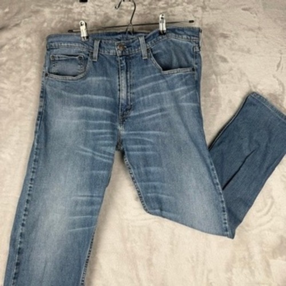 Levi Strauss 505 Jeans Mens Light Wash Straight Leg Denim W36 L32